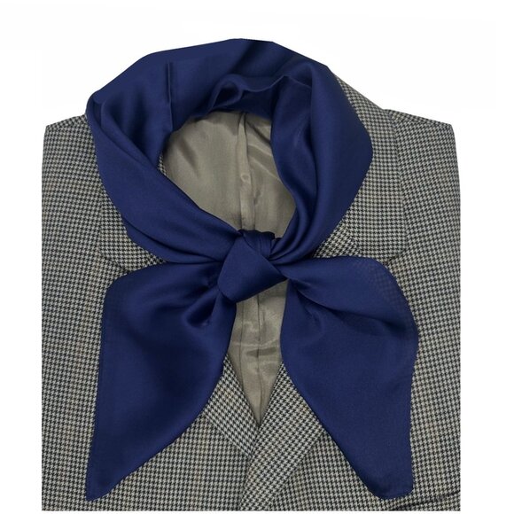 ✨Elegant Square Silky Scarf Bandana Blue Headwear Solid Soft Versatile Shawl New - Picture 1 of 6